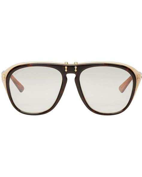 gucci tortoise shell flip up pilot aviator sunglasses replica|Men's Designer Luxury Aviator Sunglasses .